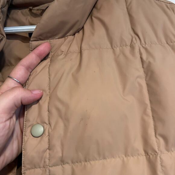 Lands’ End Down Puffer Vest Men’s Large – Tan Snap Button Lightweight - Picture 8 of 16